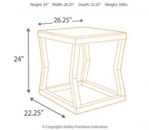 Mesa Lateral Rectangular Kelton de Ashley - Imagen 3