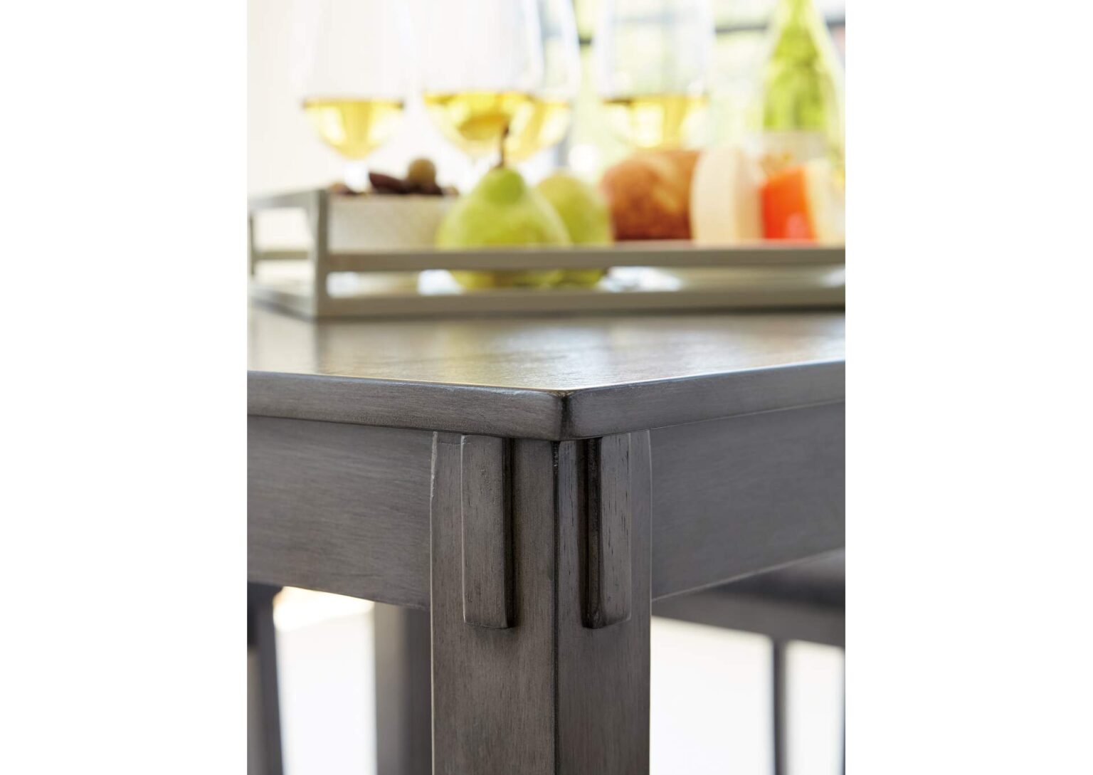 Comedor Cuadrado Tipo Isla Alto Bridson Ashley con 4 sillas – Aguila