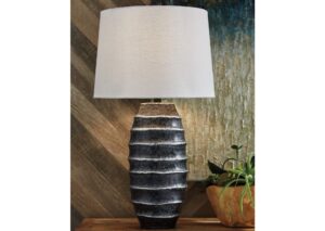 Lampara de mesa plateada Billow de Ashley - Imagen 4