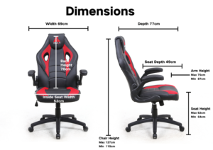 Silla Oficina Hogar Ergonomico Ejecutivo Comodo Cyber  Gamer Computacion WCF-3003 NEG/ROJ - Imagen 6