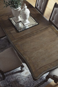 Juego de Comedor Rectangular Extensible con 6 Sillas y 2 Sitiales Charmond D803-55B+55T+D803-01*6+D803-01A*2 - Imagen 8