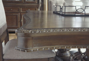 Juego de Comedor Rectangular Extensible con 6 Sillas y 2 Sitiales Charmond D803-55B+55T+D803-01*6+D803-01A*2 - Imagen 7