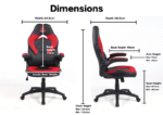 Silla Oficina Hogar Ergonomico Ejecutivo Comodo Cyber Gamer Computacion WCF-3006 NEG/ROJ - Imagen 9