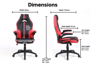 Silla Oficina Hogar Ergonomico Ejecutivo Comodo Cyber  Gamer Computacion WCF-3007 NEG/ROJ - Imagen 9