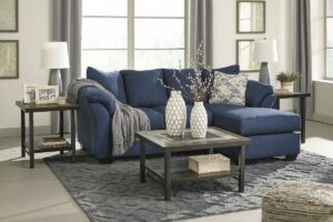 Sofá Chaise Longue Azul Darcy Ashley - Imagen 2