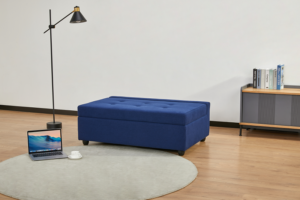 Sofá Cama o Reposera Tipo CamaLAH-62N1-PO/Ottoman Blue - Imagen 9