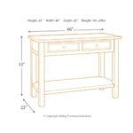 Mesa de arrimo Bolanburg 2 cajones T637-4 de Ashley - Imagen 6