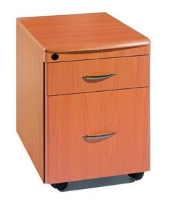 Cajonera de 2 cajones tipo kardex en color Cafe Oscuro para Oficina y Hogar con llave FA-020